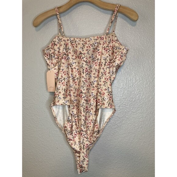 Womens Bodysuit Size L Pink Floral Underwire Adjustable Straps NWT Blashe - Picture 3 of 9